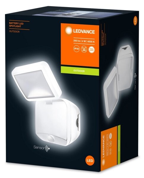 Ledvance - LED Vonkajšie nástenné svietidlo so senzorom BATTERY LED/4W/4xD IP54