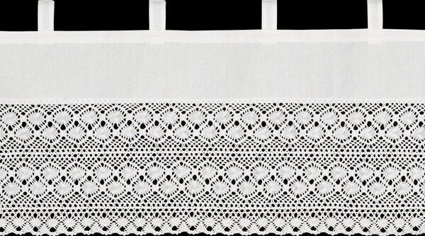 Dekorstudio Krátka záclona VALENTINA na dekoračných krúžkoch 150x45cm - biela