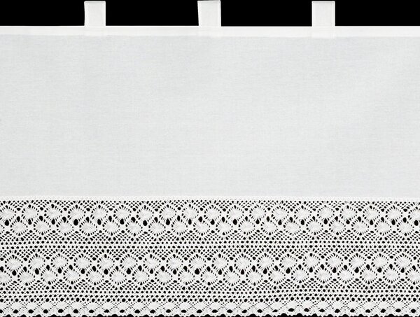 Dekorstudio Krátka záclona VALENTINA na dekoračných krúžkoch 150x70cm - biela