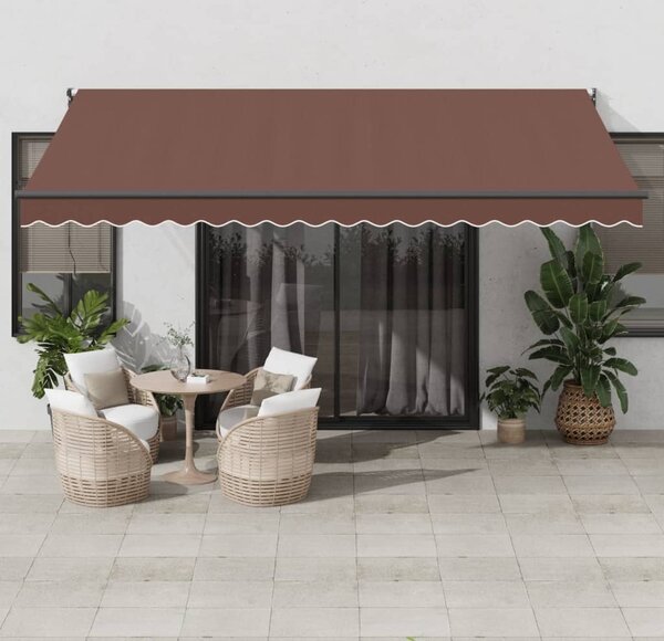 Maison Exclusive – Manuálna markíza, 4,5 x 3 m, hnedá, 100% polyester