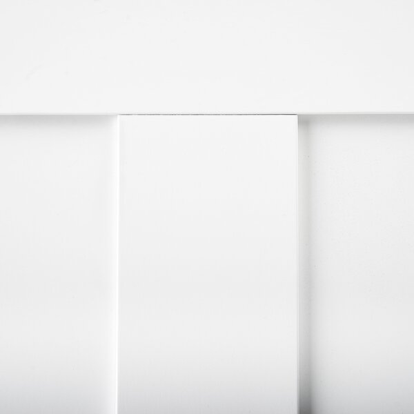 Posteľ biela kaučukové drevo 180 x 200 cm rám postele s čelom lamelový rošt minimalistický rustikálny štýl