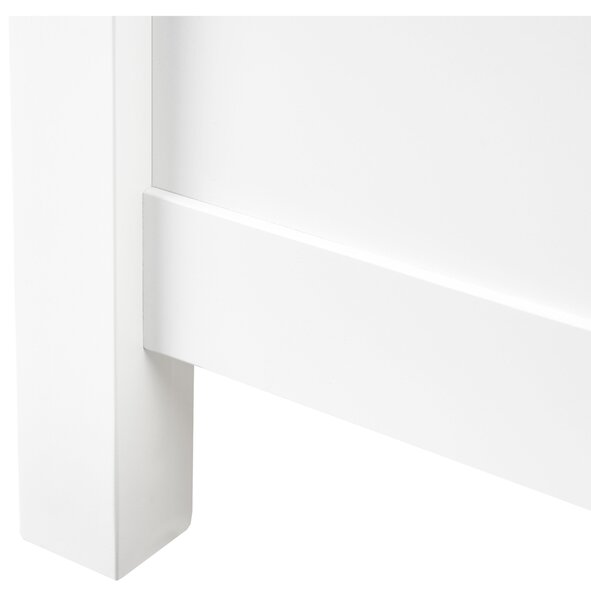 Posteľ biela kaučukové drevo 180 x 200 cm rám postele s čelom lamelový rošt minimalistický rustikálny štýl