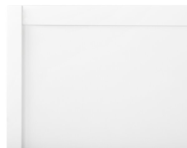 Posteľ biela kaučukové drevo 180 x 200 cm rám postele s čelom lamelový rošt minimalistický rustikálny štýl