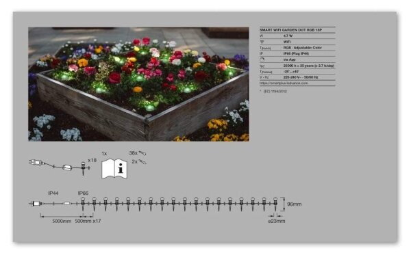 Ledvance - LED RGB Vonkajšie dekoračné svietidlo SMART+ 18xLED/4W/230V IP65 Wi-Fi