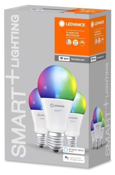 SADA 3x LED RGBW Stmievateľná žiarovka SMART+ E27/9W/230V 2700K-6500K - Ledvance
