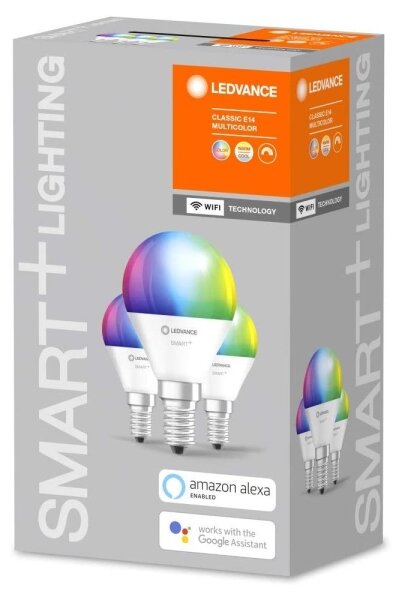 SADA 3x LED RGBW Stmievateľná žiarovka SMART+ E14/5W/230V 2700K-6500K - Ledvance