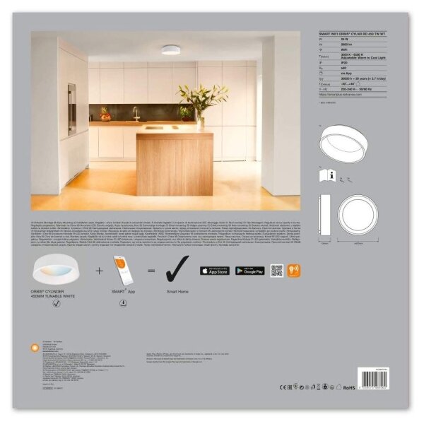 Ledvance - LED Stmievateľné stropné svietidlo SMART+ CYLINDER LED/24W/230V Wi-Fi