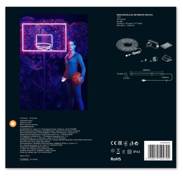 Ledvance - LED RGB Stmievateľný vonkajší pásik FLEX 3m LED/15W/230V IP44 + DO