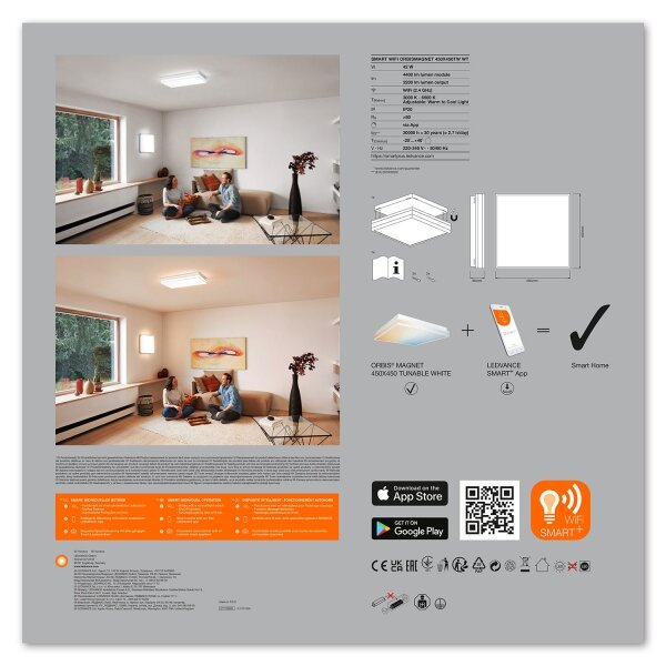 Ledvance - LED Stmievateľné stropné svietidlo SMART+ MAGNET LED/42W/230V Wi-Fi