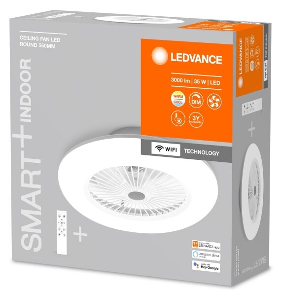 Ledvance -LED Stmievateľné svietidlo s ventilátorom SMART+ LED/35W/230V Wi-Fi + DO