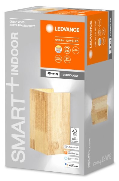 Ledvance - LED Stmievateľné nástenné svietidlo SMART+ WOOD LED/12W/230V Wi-Fi