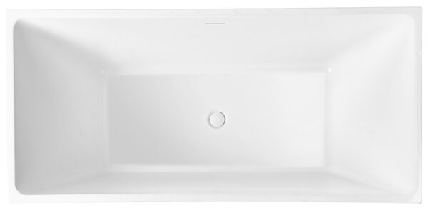 Voľne stojaca vaňa biela matná akrylátová 170 x 80 cm drážkovaná povrchová úprava obdĺžniková moderný štýl kúpeľňa