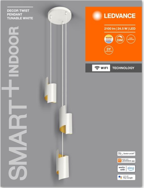 Ledvance - LED Stmievateľný luster na lanku SMART+ DECOR 3xLED/8W/230V biela Wi-Fi