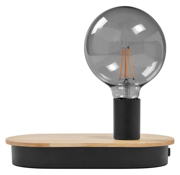 Ledvance - Dotyková stolná lampa s USB konektorom DECOR WOOD 1xE27/8W/230V