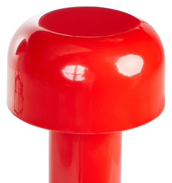 Stolná lampa červená železo s dotykovým vypínačom nabíjanie cez USB kábel bezdrôtová moderný štýl interiér exteriér