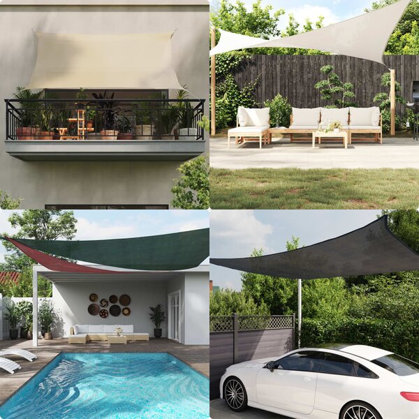 Maison Exclusive – slnečná plachta 160 g/m² čierna 3x3x3 m HDPE