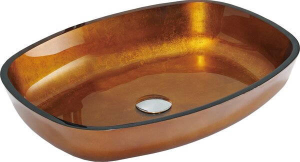 MEXEN - Araks sklenené umývadlo na dosku 54 x 39 cm - zlatá - 24155450