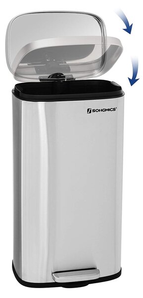 SONGMICS Odpadkový kôš s vekom DORO 30 l strieborný