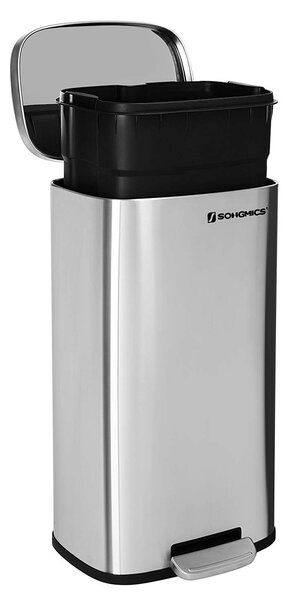 SONGMICS Odpadkový kôš s vekom DORO 30 l strieborný