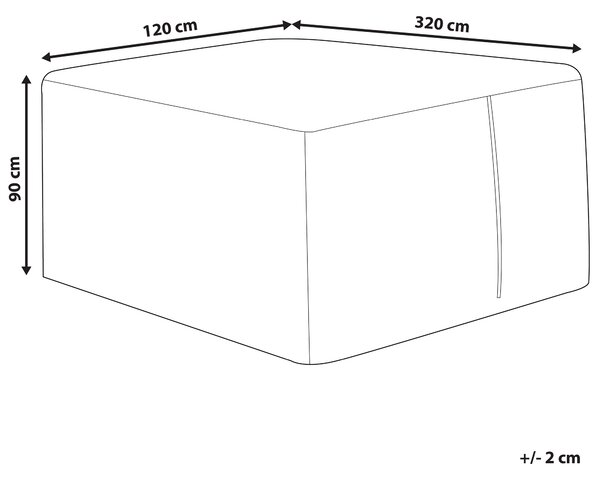 Ochranná plachta na záhradný nábytok sivá PVC polyester 320 x 120 x 90 cm kryt proti dažďu
