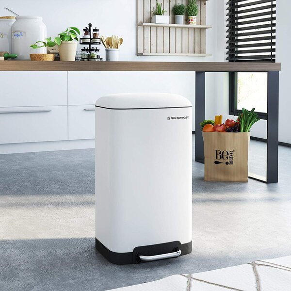 SONGMICS Odpadkový kôš s vekom IRIS 30 l biely