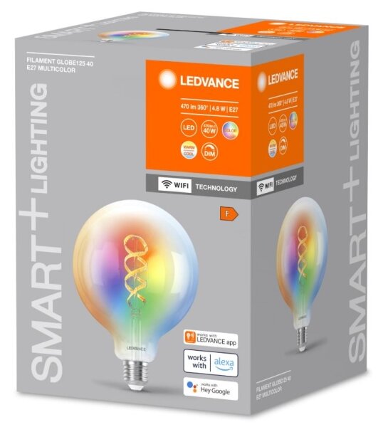 LED RGBW Stmievateľná žiarovka SMART+ E27/4,8W/230V 2700-6500K Wi-Fi - Ledvance