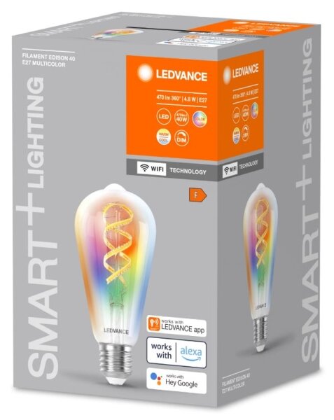 LED RGBW Stmievateľná žiarovka SMART+ E27/4,8W/230V 2700-6500K Wi-Fi - Ledvance