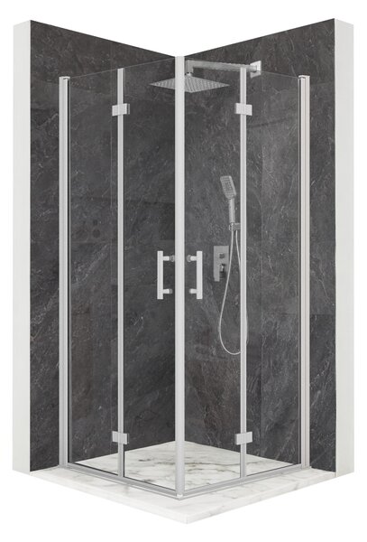 Sprchový kút 100x100cm otoné dvere strieborné ESG 6mm sklo + povrchová úprava