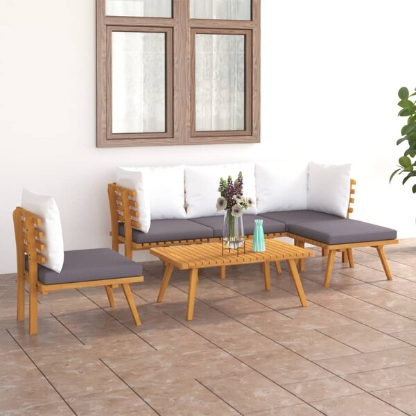 Maison Exclusive – 6-dielna záhradná súprava s vankúmi z masívneho dreva akácie