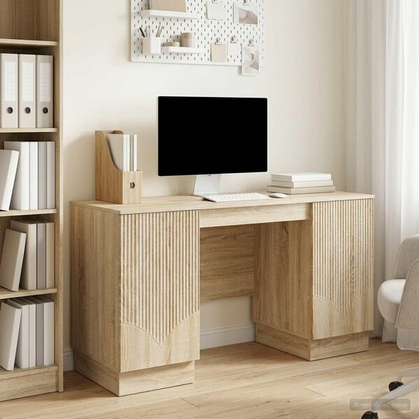 Maison Exclusive – Písací stôl z dubového dreva Sonoma, 142,5 x 50 x 75 cm, drevotrieska