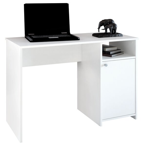 KONDELA PC stôl, biela, DEDE