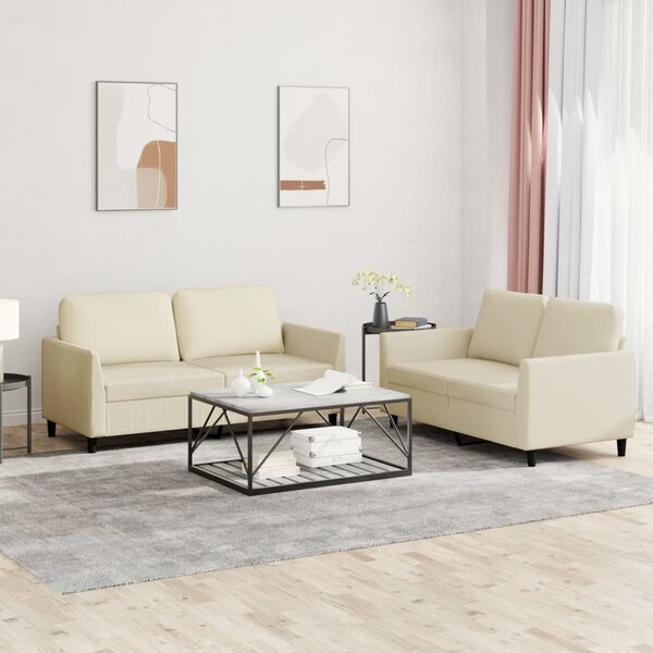 Maison Exclusive – 2-dielna sedacia súprava s vankúmi, krémová umelá koa