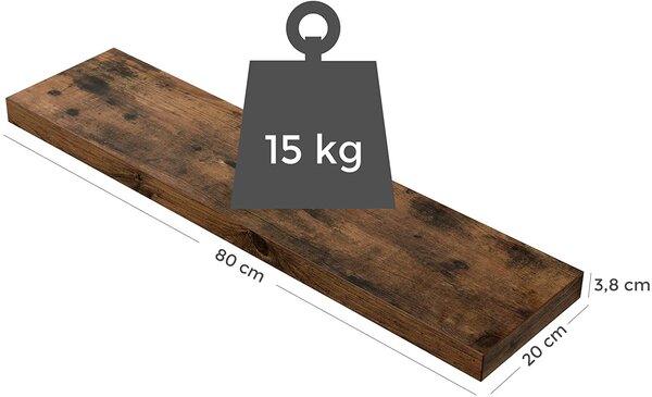 Nástenná polica Houseland Weda 80 cm hnedá