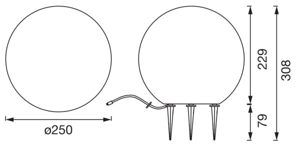Ledvance - LED Vonkajšia lampa BALL LED/2W/12V IP44