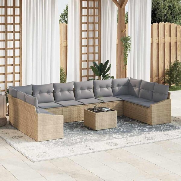 Maison Exclusive - Záhradný nábytok s úloným priestorom Béová a svetloedá Poly-rattan