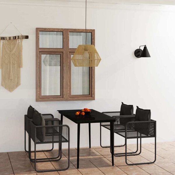Maison Exclusive – 5-dielna záhradná jedálenská súprava, čierna