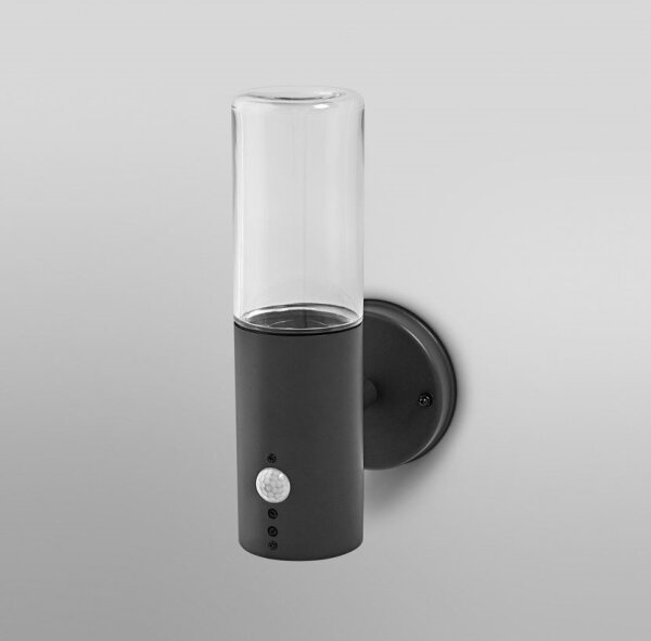 Ledvance - Vonkajšie nástenné svietidlo so senzorom FIGO CYLINDER 1xE27/20W/230V