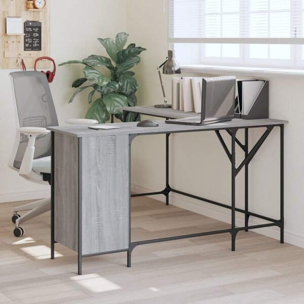 Maison Exclusive - písací stôl šedý Sonoma 141x141x75 cm drevený materiál