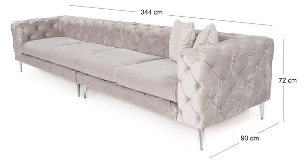 Hanah Home Štvormiestna pohovka Como 344 cm sivá