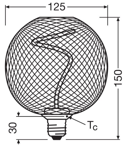 LED Stmievateľná žiarovka DECOR FILAMENT G125 E27/3,5W/230V 1800K čierna - Osram