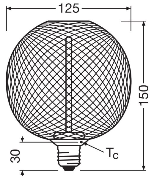 LED Stmievateľná žiarovka DECOR FILAMENT G125 E27/3,5W/230V 1800K čierna - Osram