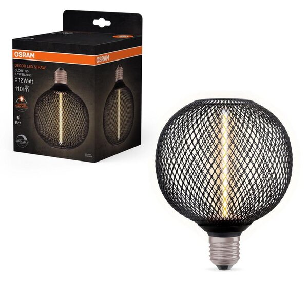 LED Stmievateľná žiarovka DECOR FILAMENT G125 E27/3,5W/230V 1800K čierna - Osram