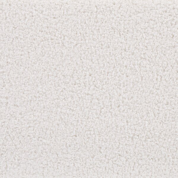 Posteľ s úložným priestorom krémová biela buklé čalúnenie 140 x 200 cm zaoblené čelo minimalistický retro dizajn spálňa