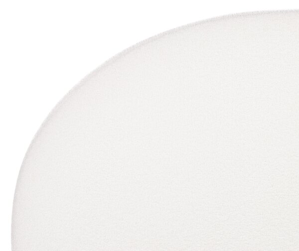 Posteľ s úložným priestorom krémová biela buklé čalúnenie 140 x 200 cm zaoblené čelo minimalistický retro dizajn spálňa