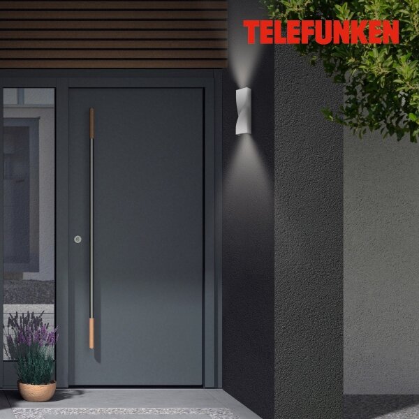 Telefunken 312704TF-LED Vonkajšie nástenné svietidlo 2xLED/5,5W/230V IP44 strieborná