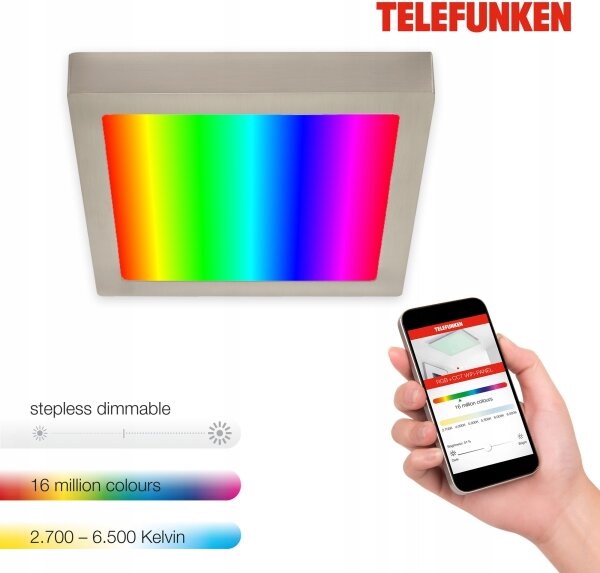 Telefunken 309602TF - LED RGBW Stropné svietidlo LED/18W/230V 2700-6500K WiFi