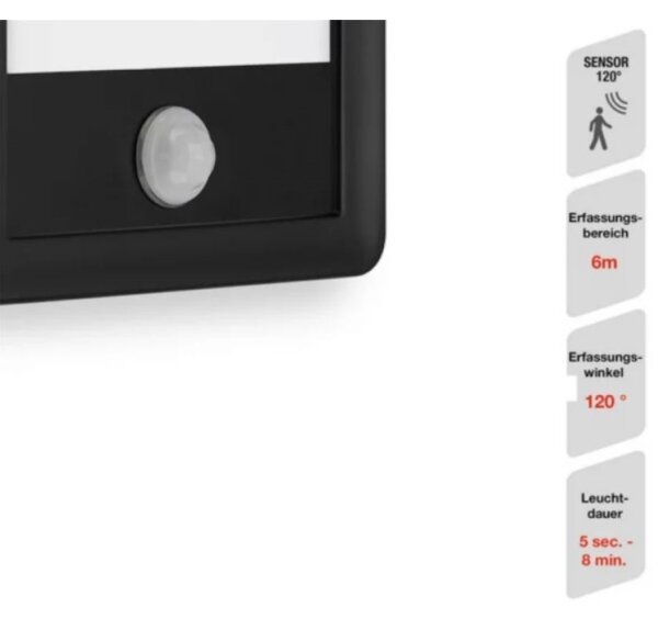 Telefunken 313905TF -LED Vonkajšie svietidlo so senzorom LED/16W/230V IP44