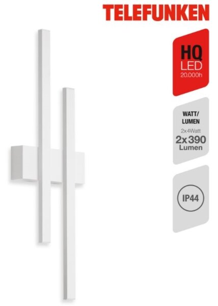 Telefunken 313206TF - LED Vonkajšie nástenné svietidlo 2xLED/8W/230V IP44