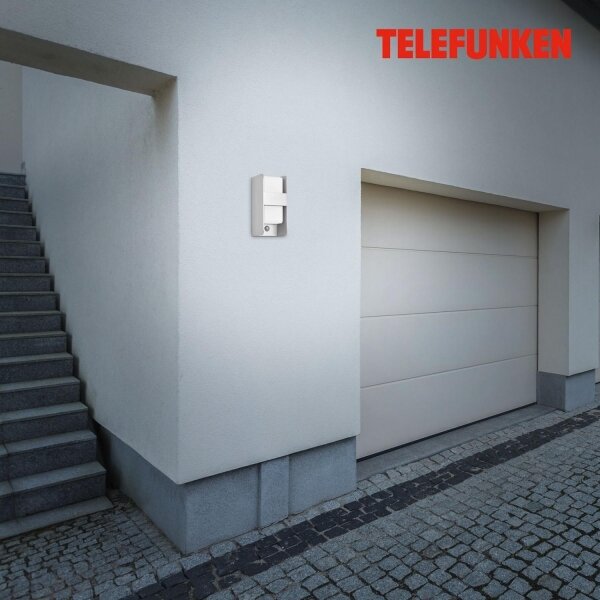 Telefunken 321104TF-Vonkajšie nástenné svietidlo so sen. 1xE27/12W/230V IP44 biela