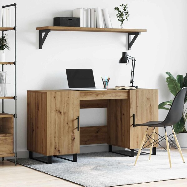Maison Exclusive – písací stôl z drevovláknitej dosky s povrchovou úpravou imitujúcou orechové drevo, rozmer 140 x 50 x 75 cm